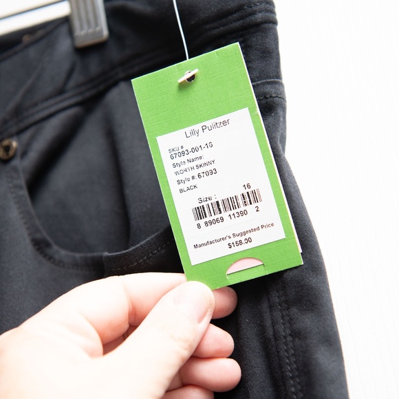 Lilly Pulitzer NEW Worth Skinny Black Jeans Plus size 16 stretchy pants NWT - Picture 3 of 6